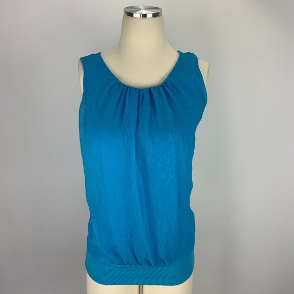 New York & Company Blue XS Tank Blouse Lined - Picture 6 of 7